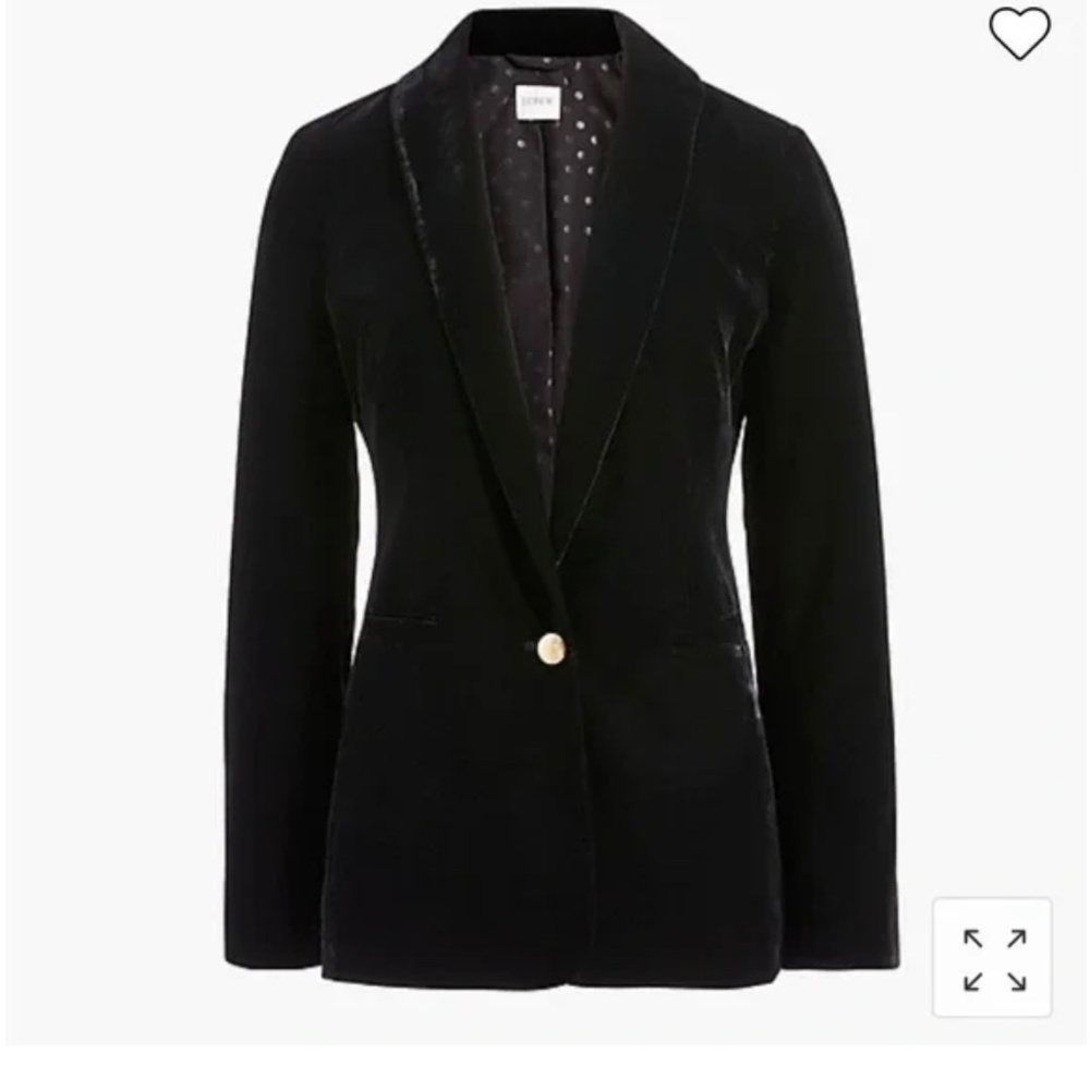 J. Crew Black Velvet Blazer Size 18